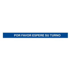 VINILO ADHESIVO AZUL 1000X100MM "POR FAVOR ESPERE SU TURNO"