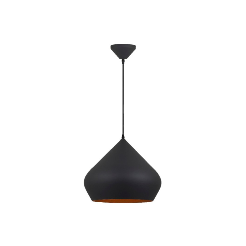 LAMPARA TECHO COLGANTE E27 60W NEGRO-ORO 35x35x184CM