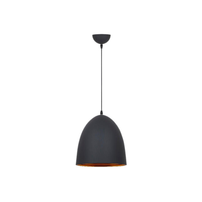 LAMPARA TECHO COLGANTE E27 60W NEGRO-ORO 28,5x28,5x187CM