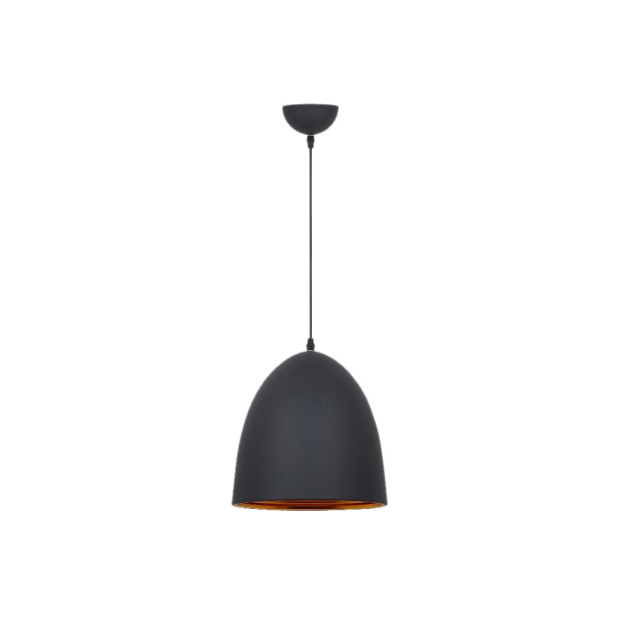 LAMPARA TECHO COLGANTE E27 60W NEGRO-ORO 28,5x28,5x187CM