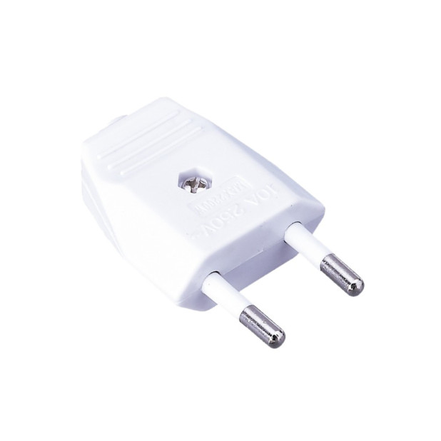 CLAVIJA REFORZADA LUJO BLANCA 10A. 250V