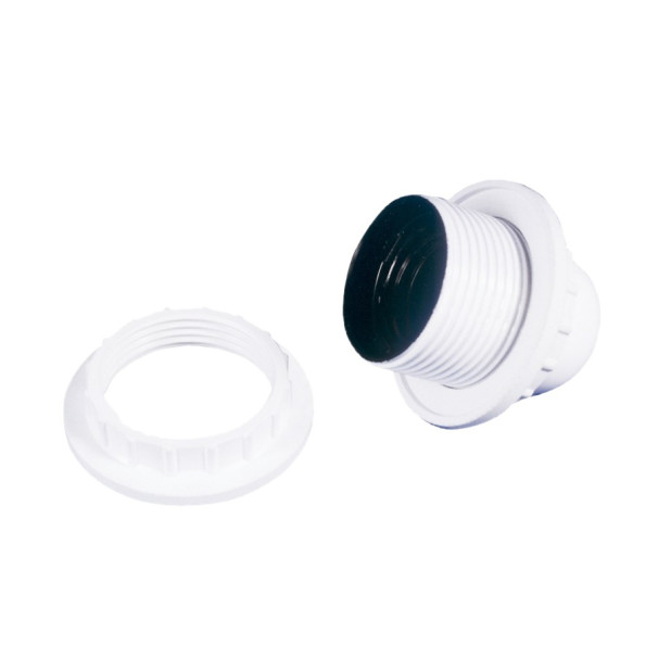 PORTALAMPARA ROSCA EXT C/DOBLE ARANDELA BLANCA