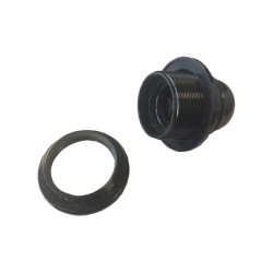 PORTALAMPARA ROSCA EXT C/DOBLE ARANDELA NEGRA