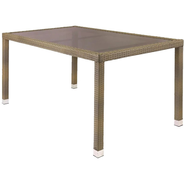 MESA JARDIN RATTAN CRISTAL TOPO  160X90X76CM