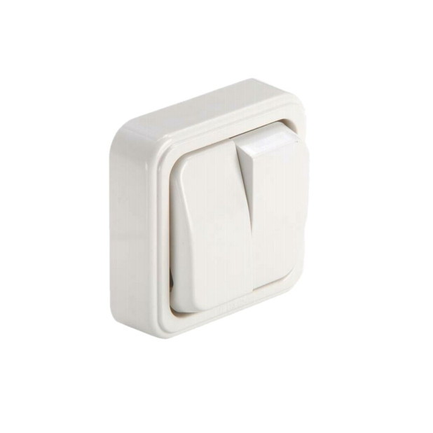 INTERRUPTOR DOBLE SUPERFICIE  BLANCO 10A.