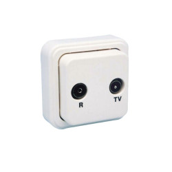 TOMA SUPERFICIE RADIO Y T.V BLANCO 10A 250V