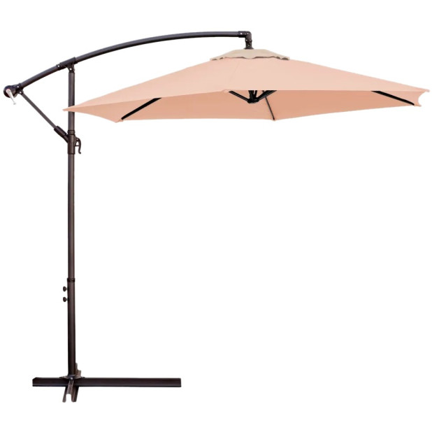 PARASOL EXCÉNTRICO ALUMINIO BEIGE 270 CM