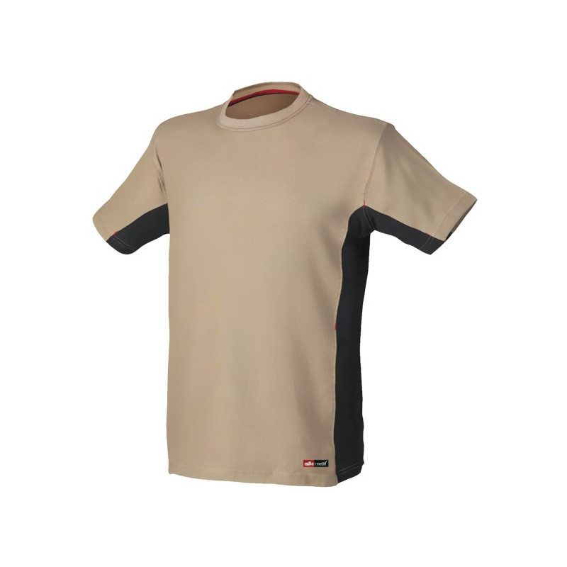 CAMISETA STRETCH 8175 MANGA CORTA BEIGE T.M
