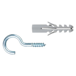 TACO NYLON + HEMBRILLA ABIER. ZINC. 20x80 BLISTER 6UND