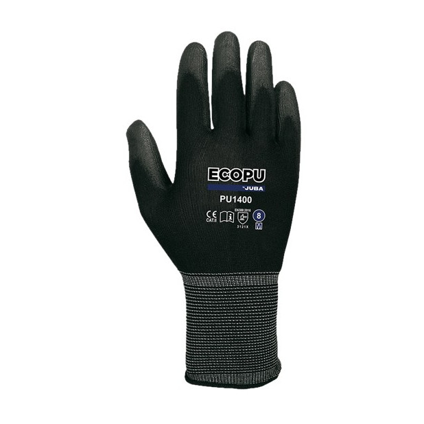 GUANTE ECO-PU NYLON PU NEGRO T.9