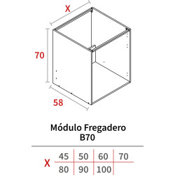 MODULO FREGADERO 700x600x580 BLANCO HIDR.