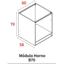 MODULO HORNO 700x600x580 BLANCO HIDR.