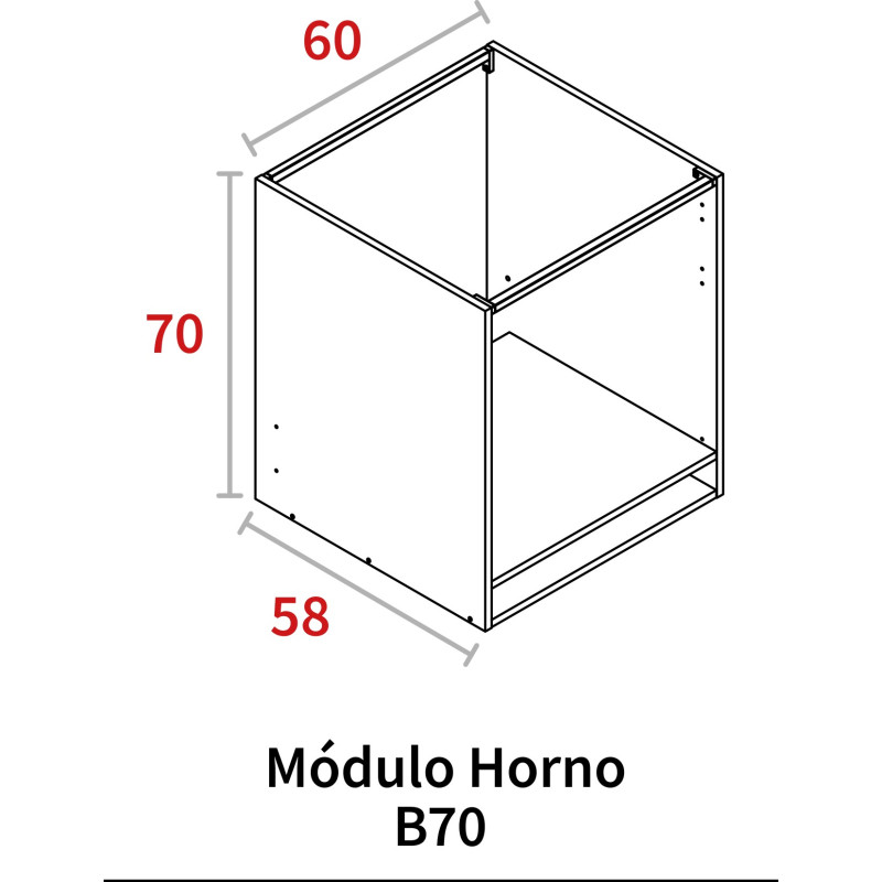 MODULO HORNO 700x600x580 BLANCO HIDR.