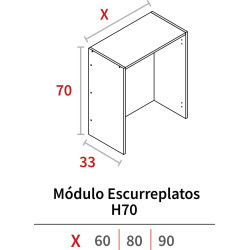 MODULO ESCURRIDOR ALTO 700x900x330 BLANCO HIDR.