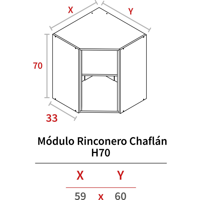 MODULO RINCONERA ALTA 700x590x330 BLANCO HIDR.