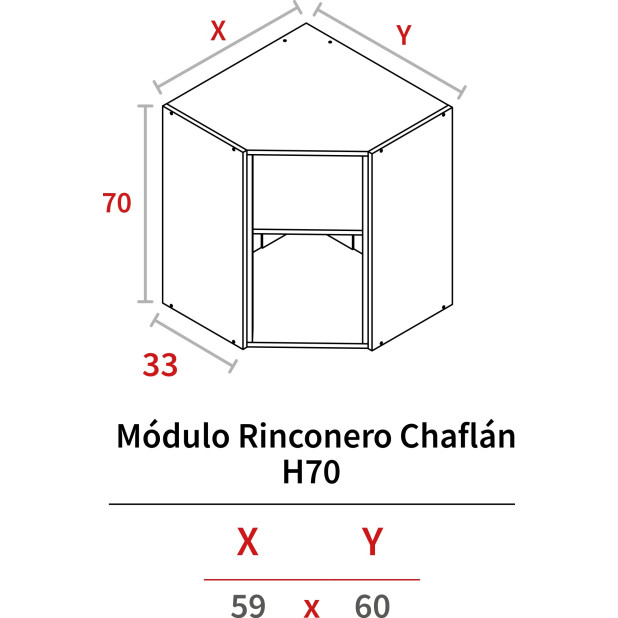 MODULO RINCONERA ALTA 700x590x330 BLANCO HIDR.