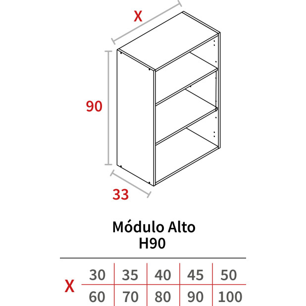 MODULO ALTO 900x800x330 BLANCO HIDR.
