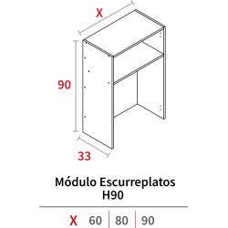 MODULO ESCURRIDOR ALTO 900x800x330 BLANCO HIDR.