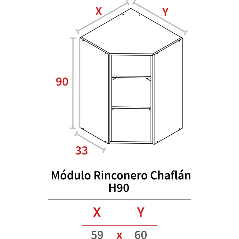 MODULO RINCONERA ALTA 900x590x330 BLANCO HIDR.