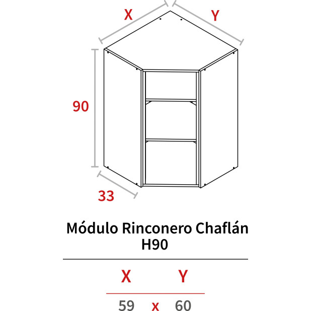 MODULO RINCONERA ALTA 900x590x330 BLANCO HIDR.