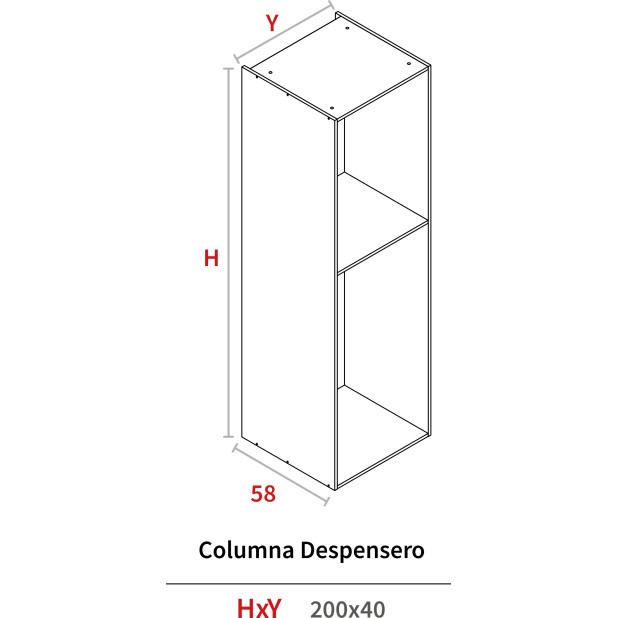 COLUM.DESPENSERO 2000x400x580 BLANCO HIDR.