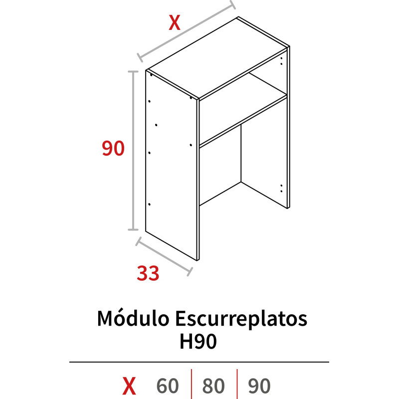 MODULO ESCURRIDOR ALTO 900x600x330 BLANCO HIDR.