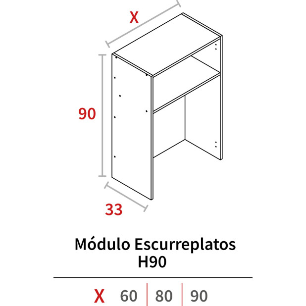 MODULO ESCURRIDOR ALTO 900x900x330 BLANCO HIDR.