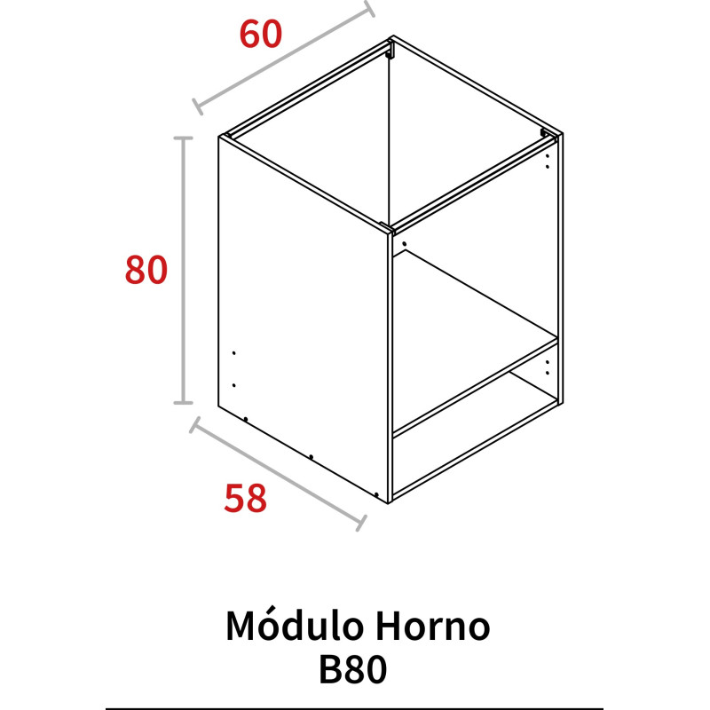 MODULO HORNO 800x600x580 BLANCO HIDR.