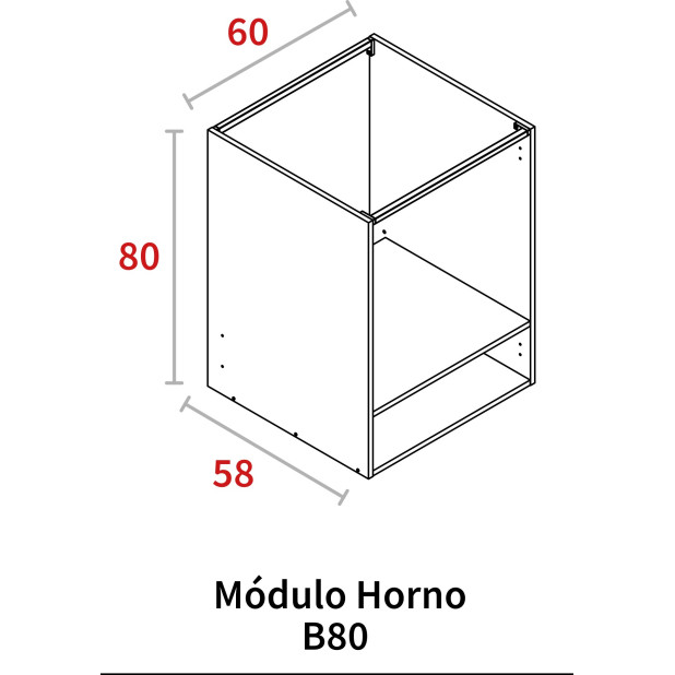 MODULO HORNO 800x600x580 BLANCO HIDR.