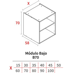 MODULO BAJO 700X150X580 BLANCO HIDR.