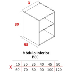 MODULO BAJO 800X1000X580 GRIS HIDR.