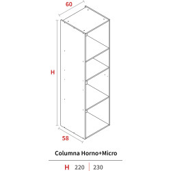 COLUM. HORNO-MICRO 2300x600x580 GRIS HIDR.