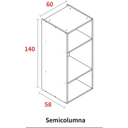 SEMICOLUMNA 1400X600X580 GRIS HIDR.