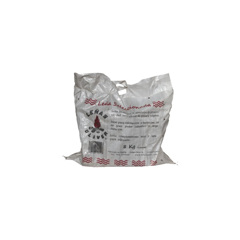 SACO LEÑA ENCINA Y ALMENDRO 8KG.