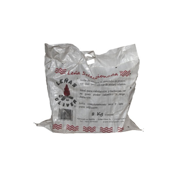 SACO LEÑA ENCINA Y ALMENDRO 8KG.