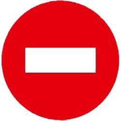 VINILO ADHESIVO ANTIDESLIZANTE "DIRECCION PROHIBIDA" 130MM