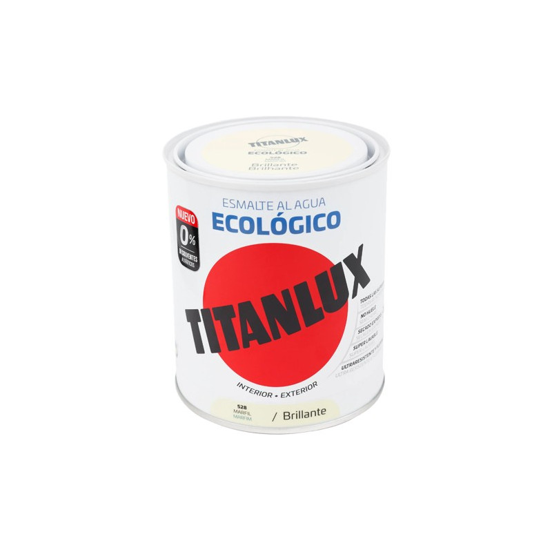 TITANLUX ESMALTE AL AGUA BRILLANTE MARFIL 750ML