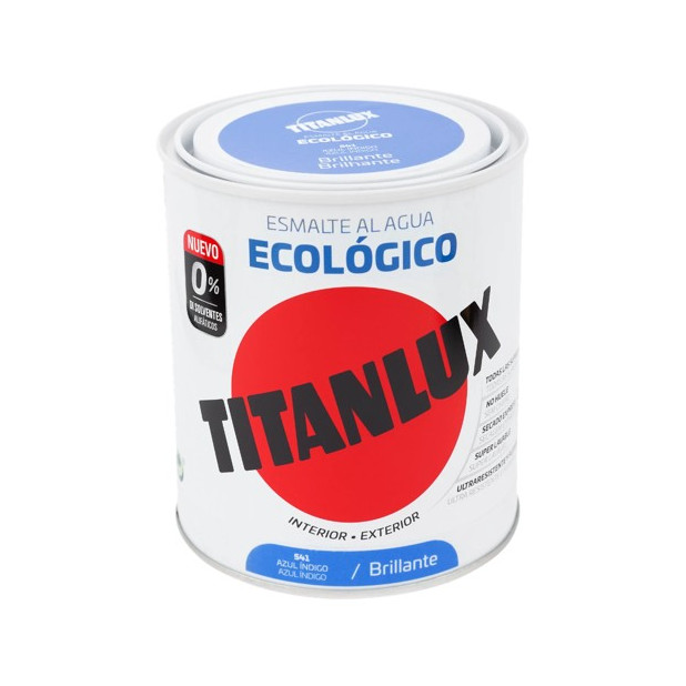 TITANLUX ESMALTE AL AGUA BRILLANTE AZUL INDIGO 750ML