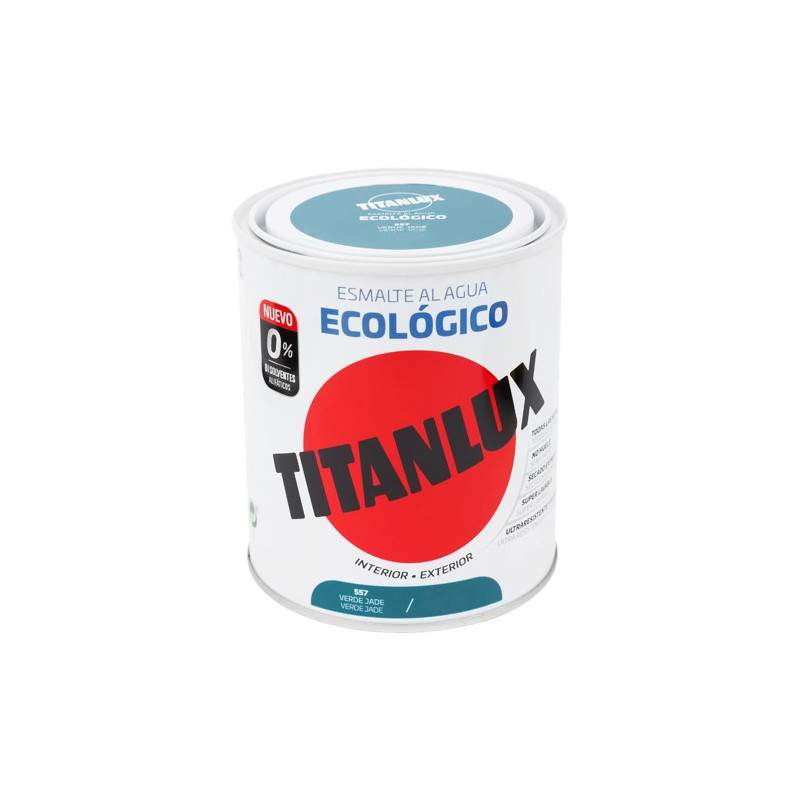 TITANLUX ESMALTE AL AGUA BRILLANTE VERDE JADE 750ML