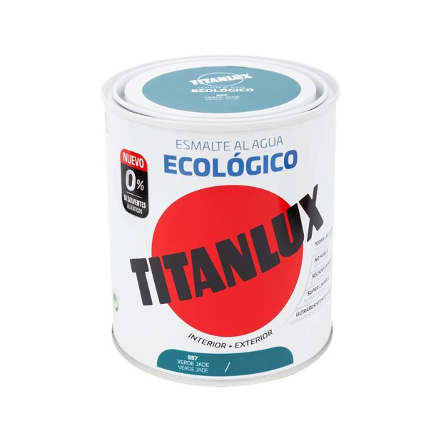 TITANLUX ESMALTE AL AGUA BRILLANTE VERDE JADE 750ML