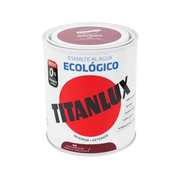 TITANLUX ESMALTE AL AGUA BRILLANTE ROJO CARRUAJE 750ML