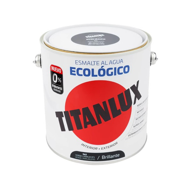 TITANLUX ESMALTE AL AGUA BRILLANTE VERDE CARRUAJE 2,5LTS