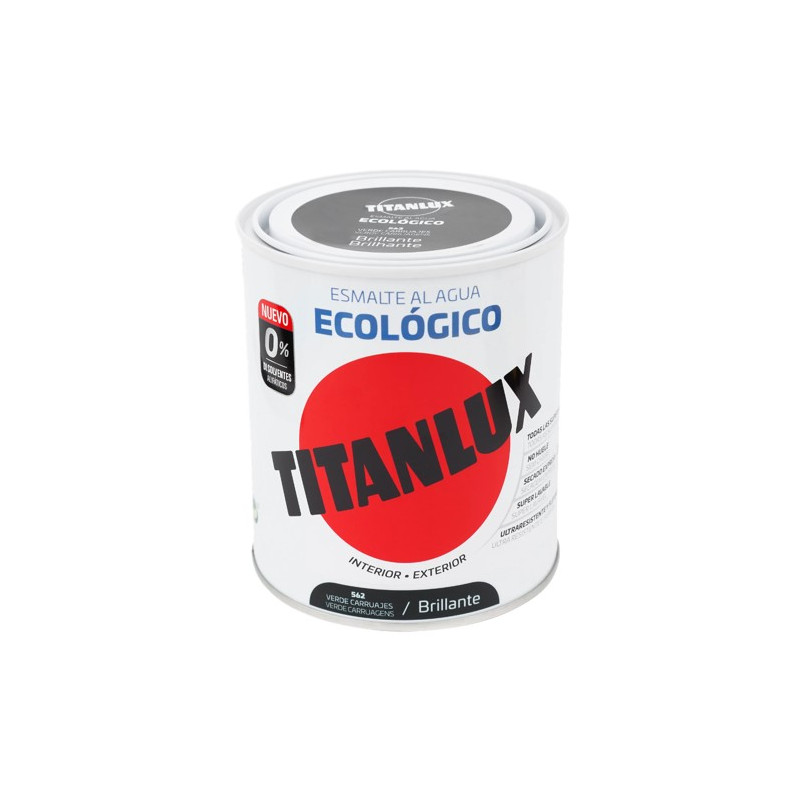 TITANLUX ESMALTE AL AGUA BRILLANTE VERDE CARRUAJE 750ML