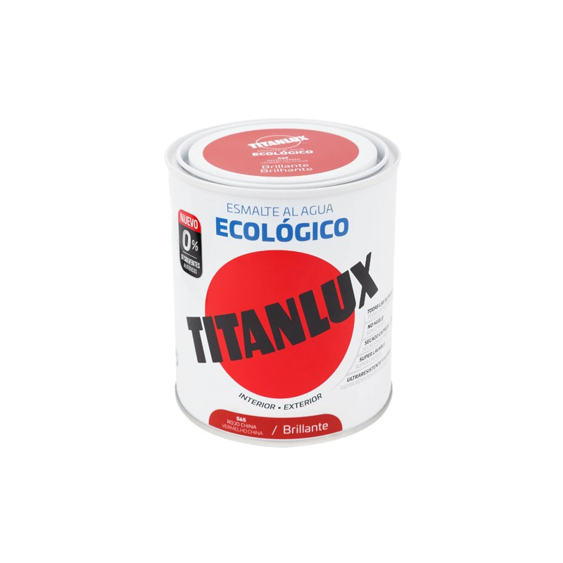 TITANLUX ESMALTE AL AGUA BRILLANTE ROJO CHINA 750ML