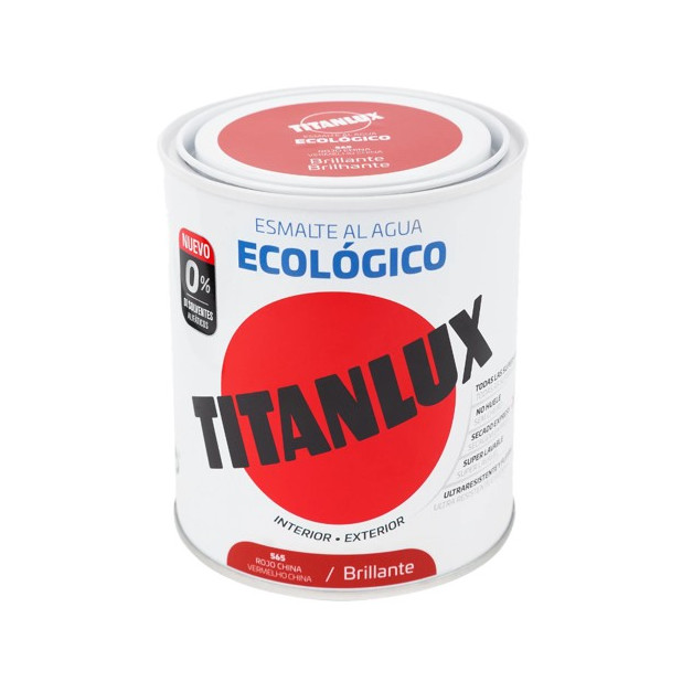 TITANLUX ESMALTE AL AGUA BRILLANTE ROJO CHINA 750ML