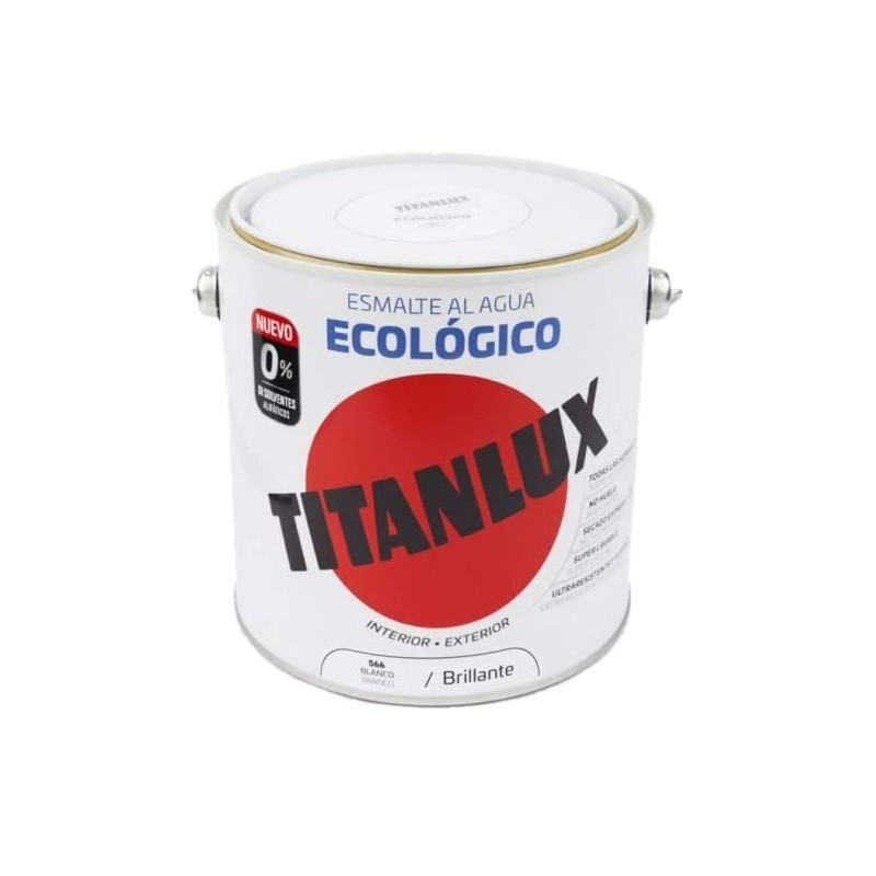 TITANLUX ESMALTE AL AGUA BRILLANTE BLANCO 2,5LTS