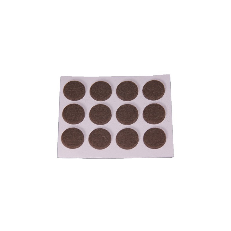 DESLIZADORES MARRON ADHESIVO 12 DISCOS 20MM C/D