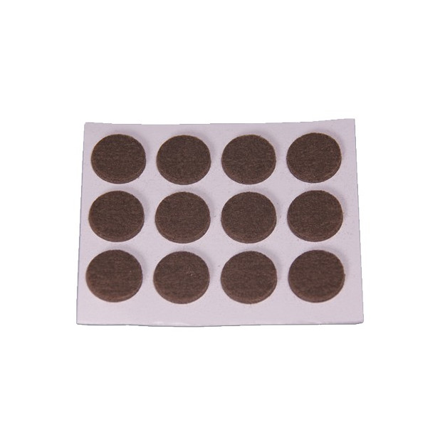 DESLIZADORES MARRON ADHESIVO 12 DISCOS 20MM C/D