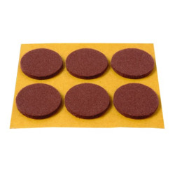 DESLIZADORES MARRON ADHESIVO 6 DISCOS 30MM
