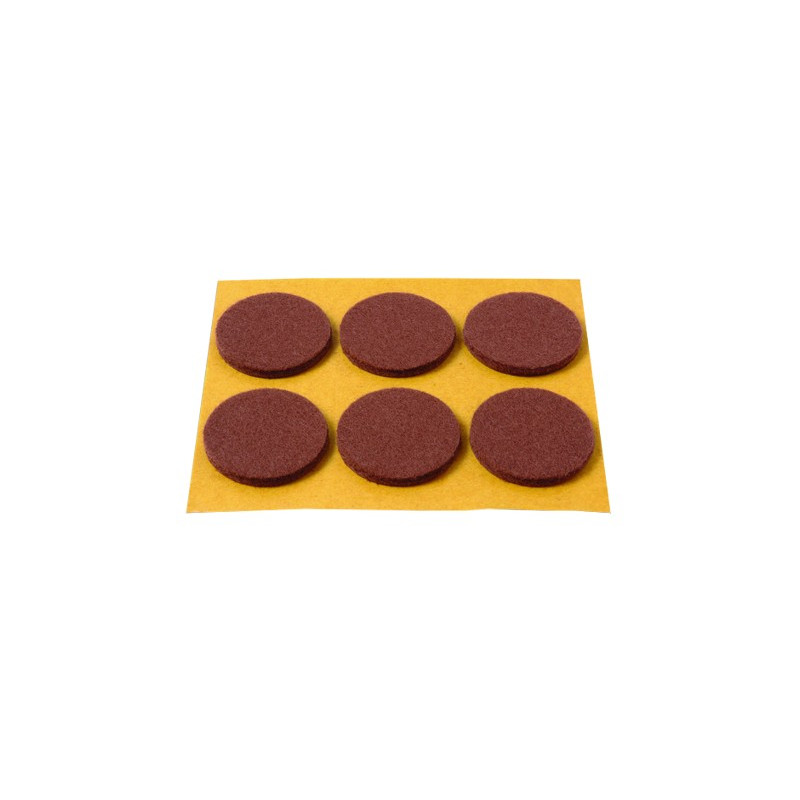 DESLIZADORES MARRON ADHESIVO 6 DISCOS 30MM